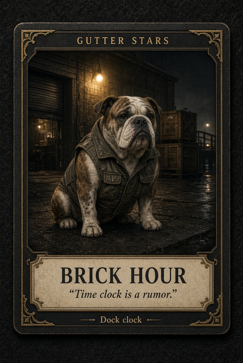 Brick Hour. Dock clock.